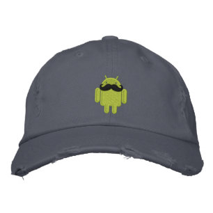 Android Robot Moustache Embroidery Embroidered Hat