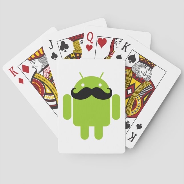 Android Robot Moustache Playing Cards (Back)