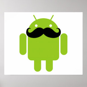 Android Robot Moustache Poster