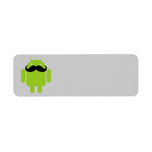 Android Robot Moustache Return Address Label