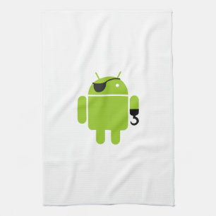 Android Robot Pirate Style Tea Towel
