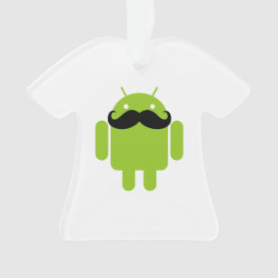 Android Robot Whimsical Moustache Style Ornament