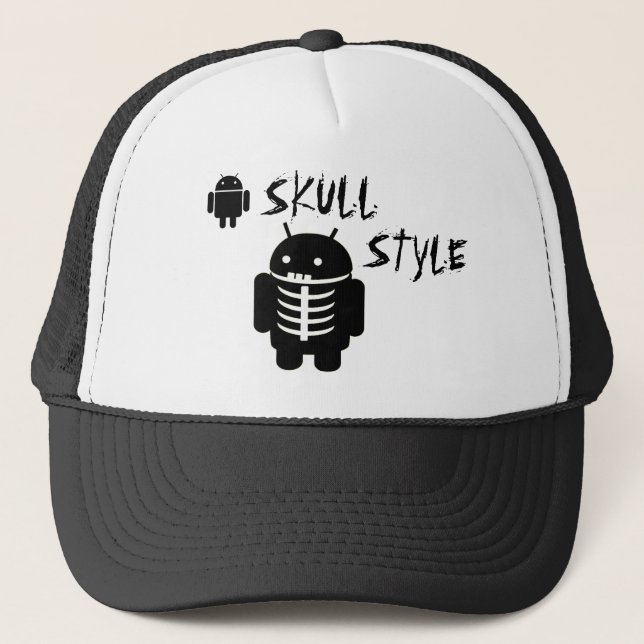 Android SKULL STYLE Trucker Hat (Front)