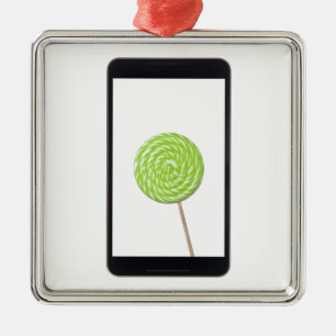 Android tablet with lollipop metal ornament