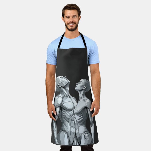 Android Union: Cyborg Couple All-Over Print Apron (Worn)