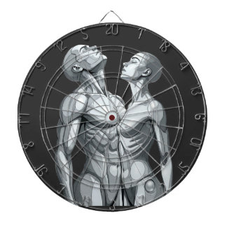Android Union: Cyborg Couple Futuristic Dartboard
