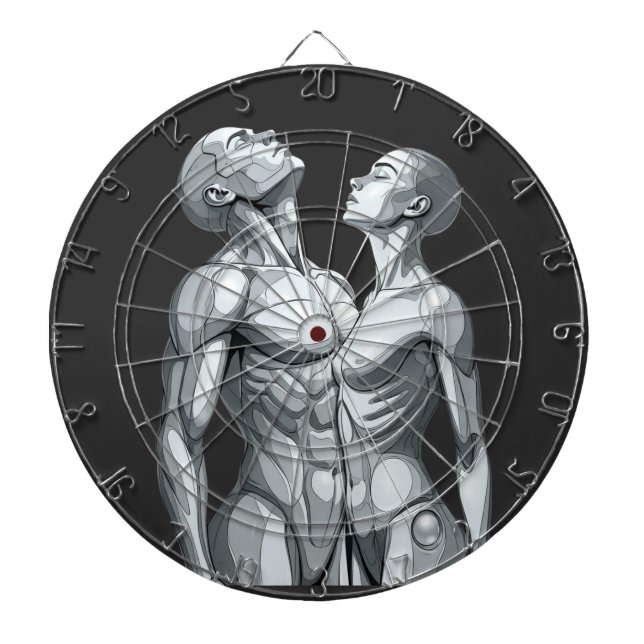 Android Union: Cyborg Couple Futuristic Dartboard (Front)