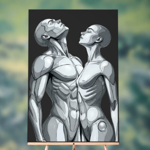 Android Union:Cyborg Couple Large Acrylic Wall Art Sign