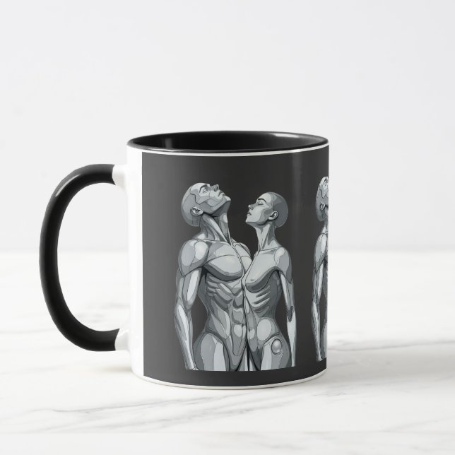 Android Union: Cyborg Couple Two-Tone Coffee Mug (Left)