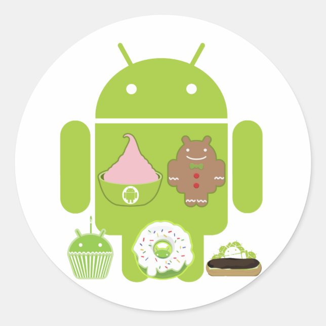Android Versions Classic Round Sticker (Front)