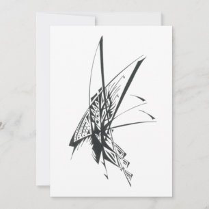 Andromeda Black White Abstract Tribal Tattoo Art Thank You Card