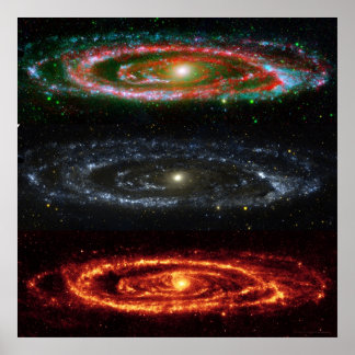 Andromeda Galaxy in Red-Vis-UV 48x48 (35x35) Poster