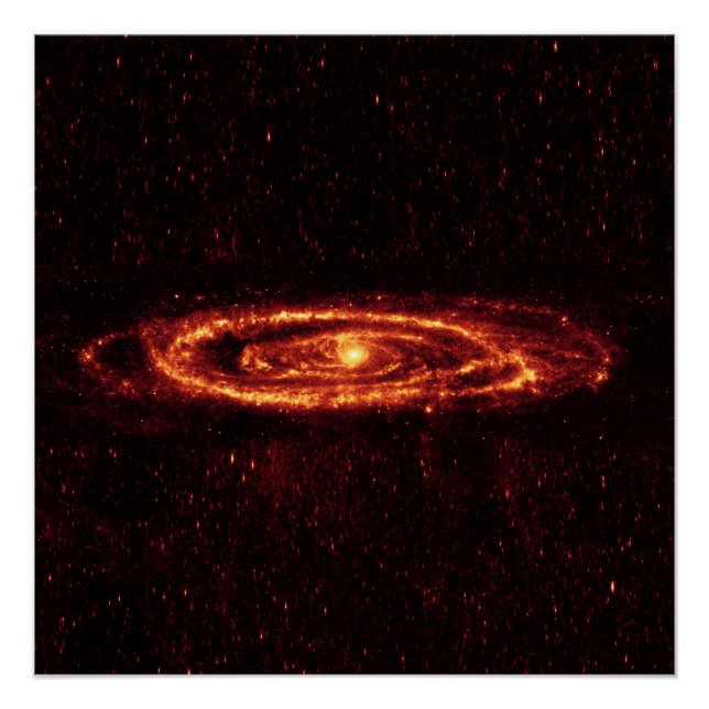 Andromeda Galaxy Spitzer in infrared Poster (Front)
