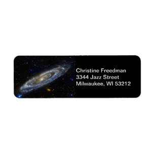Andromeda Galaxy Ultraviolet View, ZGOS Address Return Address Label
