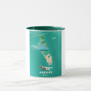 Andros Bahamas Vacation map. Mug