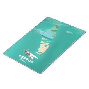 Andros Bahamas Vacation map. Notepad