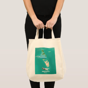 Andros Bahamas Vacation map. Tote Bag