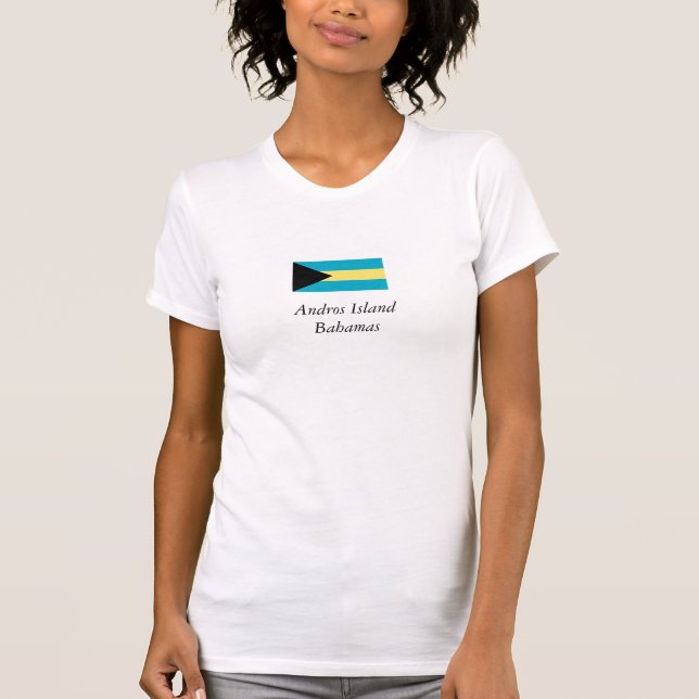 Andros Island, Bahamas Flag T-Shirt (Front)