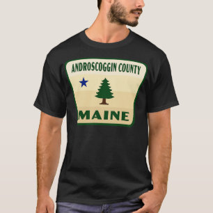Androscoggin County Maine Retro Pine Tree Badge Ta T-Shirt