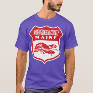 Androscoggin County Maine Retro Shield Red T-Shirt