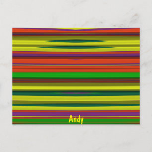 ANDY ~ 3D Design Pattern ~ Christmas Colours~ Post Postcard