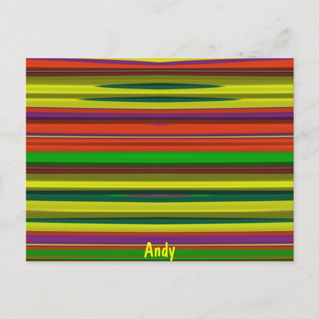 ANDY ~ 3D Design Pattern ~ Christmas Colours~ Post Postcard (Front)