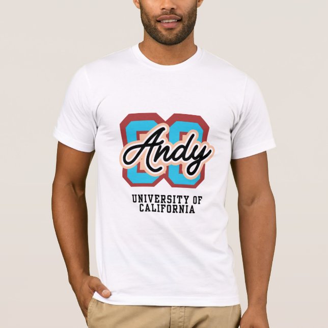 Andy Retro Varsity Emblem T-Shirt (Front)