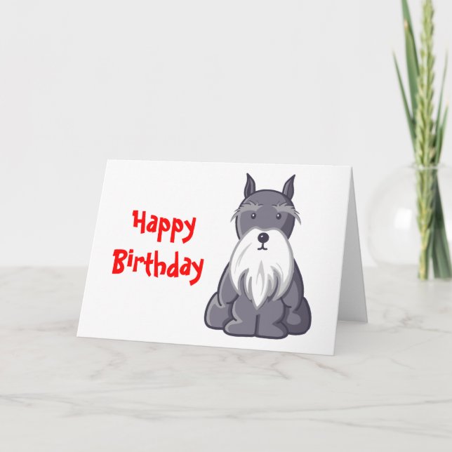 Andy Rooney Schnauzer Birthday Card (Front)