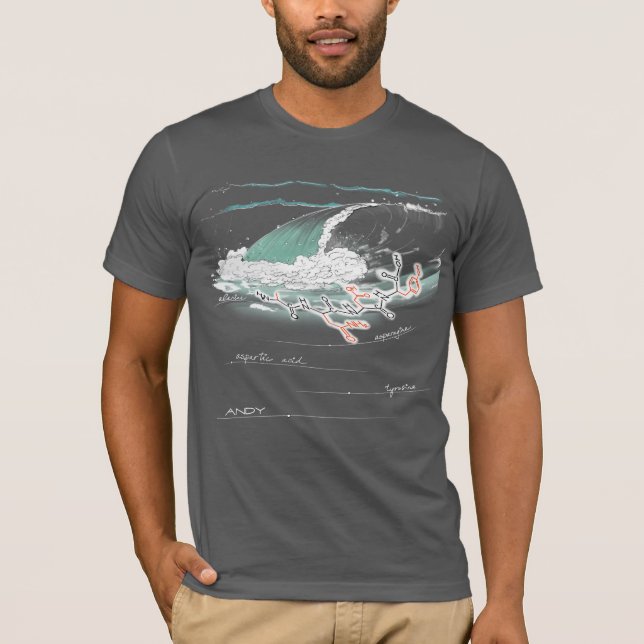Andy spelled by amino acids, dark colour Tee  (Front)