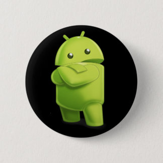 Andy the Android with Attitude Button! 6 Cm Round Badge