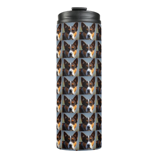 Andy The Australian Blue Heeler, Thermal Tumbler (Front)
