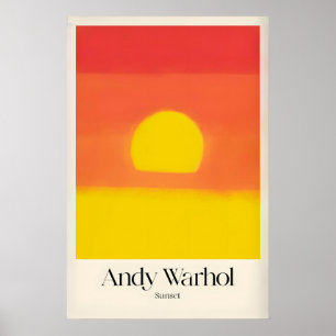 Andy Warhol Sunset Red Yellow Pop Art Abstract Poster