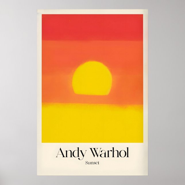 Andy Warhol Sunset Red Yellow Pop Art Abstract Poster (Front)