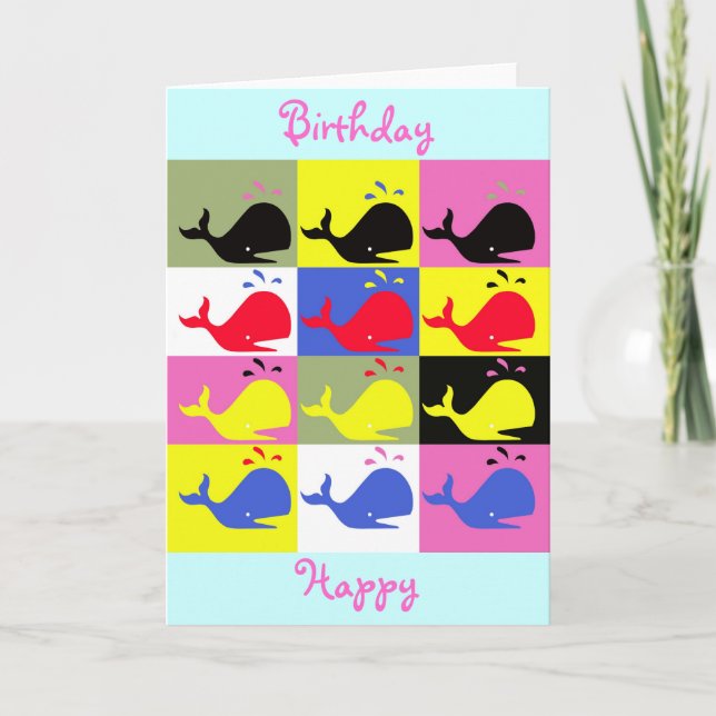 Andy Whale-Hole™_"Birthday Happy" Greeting Card (Front)
