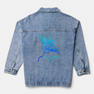 Anegada Bvi Vintage Tribal Manta Ray Vacation Denim Jacket