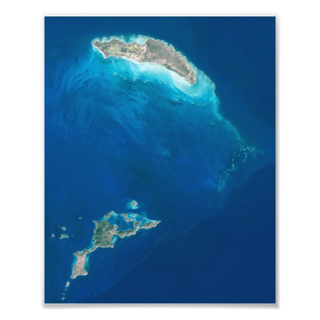 Anegada Reef and Virgin Gorda, British Virgin Isla Photo Print (Front)