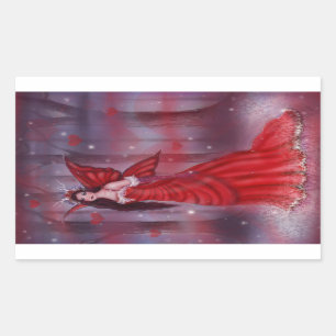 Aneira valentine fairy by Renee Lavoie Rectangular Sticker