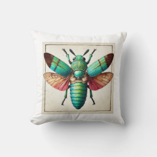 Anelaphus Insect Top View 300724IREF202 - Watercol Cushion