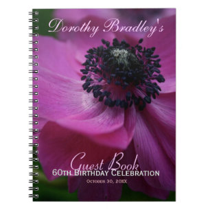 Anemone 60th Birthday Personalised Guest Book