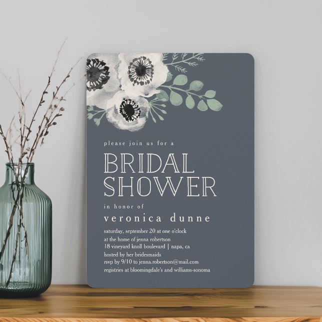 Anemone and Eucalyptus Bridal Shower Invitation (Creator Uploaded)