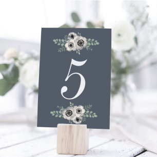 Anemone and Eucalyptus Floral Table Number