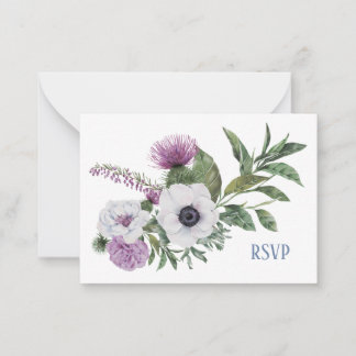 Anemone and Thistle RSVP card