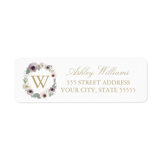 Anemone Bouquet Return Address Labels (Front)