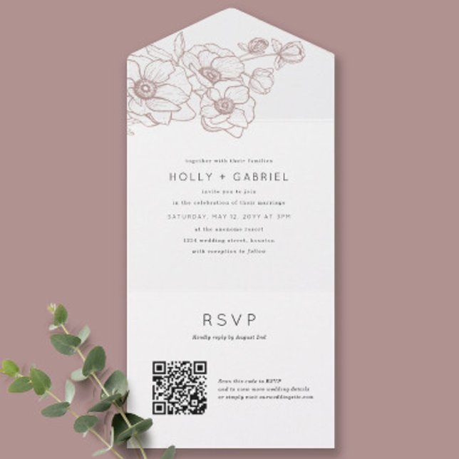 Anemone Bouquet Wedding All In One Invitation (Creator Uploaded)