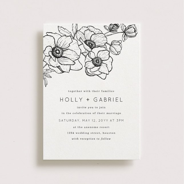 Anemone Bouquet Wedding Invitation (Creator Uploaded)