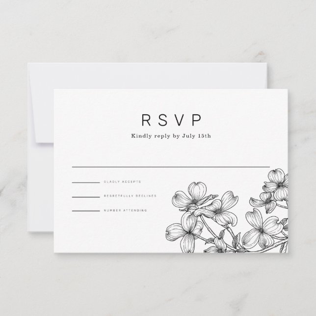 Anemone Bouquet Wedding RSVP Card (Front)