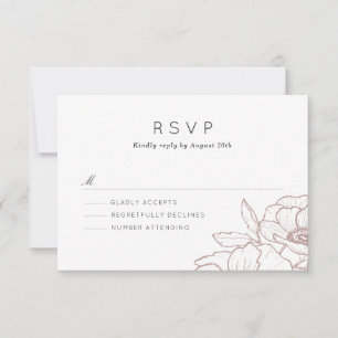 Anemone Bouquet Wedding RSVP Card
