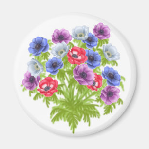 Anemone de Caen Garden Flowers Magnet