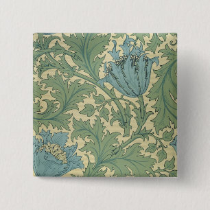 'Anemone' design (textile) 15 Cm Square Badge