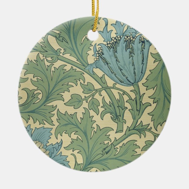 'Anemone' design (textile) Ceramic Ornament (Front)
